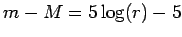 $ m-M=5\log(r)-5$