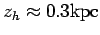 $ z_h\approx 0.3{\hbox{\rm kpc}}$