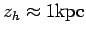 $ z_h\approx 1{\hbox{\rm kpc}}$