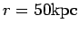 $ r=50{\hbox{\rm kpc}}$