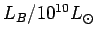 $ L_B/10^{10}\hbox{$L_\odot$}$