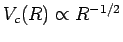 $ V_c(R)\propto R^{-1/2}$