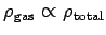$ \rho_{\rm gas}\propto \rho_{\rm total}$
