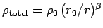 $ \rho_{\rm
totcl}=\rho_0\,(r_0/r)^\beta$