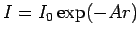$ I=I_0\exp(-Ar)$