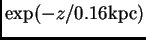 $ \exp(-z/0.16{\hbox{\rm kpc}})$