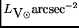 $ L_{{\hbox{\sc V}}\odot}{\hbox{\rm arcsec$^{-2}$}}$