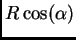 $\displaystyle R\cos(\alpha)$