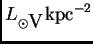 $ L_{\odot{\hbox{\sc V}}}{\hbox{\rm kpc}}^{-2}$