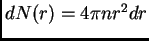 $ dN(r)=4\pi nr^2dr$