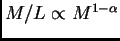 $ M/L\propto M^{1-\alpha}$
