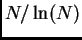 $ N/\ln(N)$