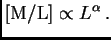 $\displaystyle \hbox{[M/L]}\propto L^\alpha .$